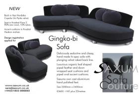 Deliciously seductive and classy had made hi-spec sofa with plunging velvet raked back line.